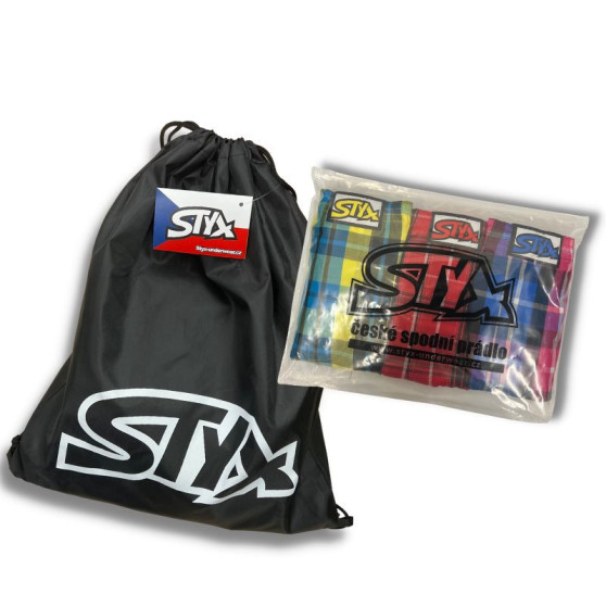 3PACK Boxershorts för herrar Styx sport elastisk blå (3G96789)