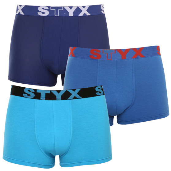 3PACK Boxershorts för herrar Styx sport elastisk blå (3G96789)