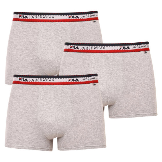 3PACK Boxershorts för herrar Fila grå (FU5059/3-400)