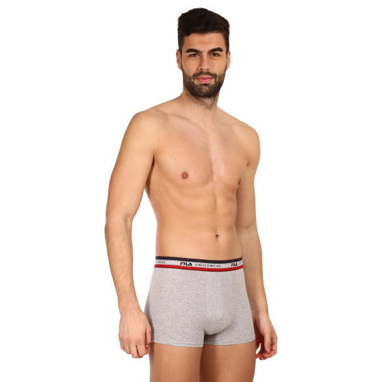 3PACK Boxershorts för herrar Fila grå (FU5059/3-400)