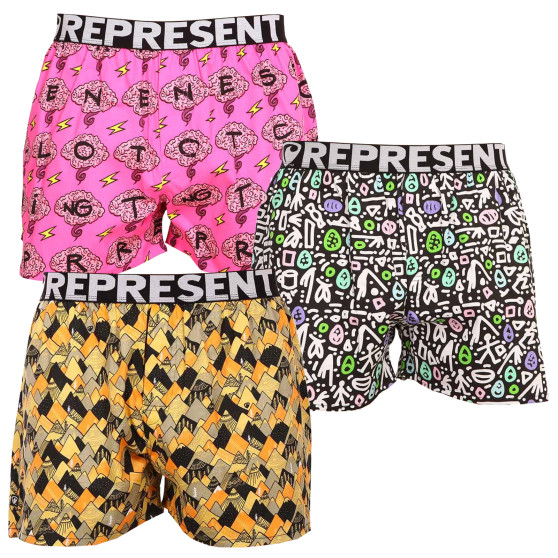 3PACK shorts för män Represent exklusiv Mike (R2M-BOX-07101249)