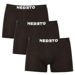 3PACK Boxershorts för herrar Nedeto svart (3NDTB001-brand)