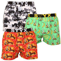 3PACK Boxershorts för herrar Styx art sports gummi flerfärgad (3B13497)