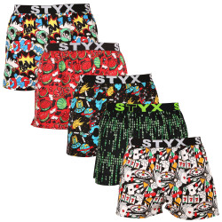 5PACK Boxershorts för herrar Styx art sports gummi flerfärgad (5B1126913)