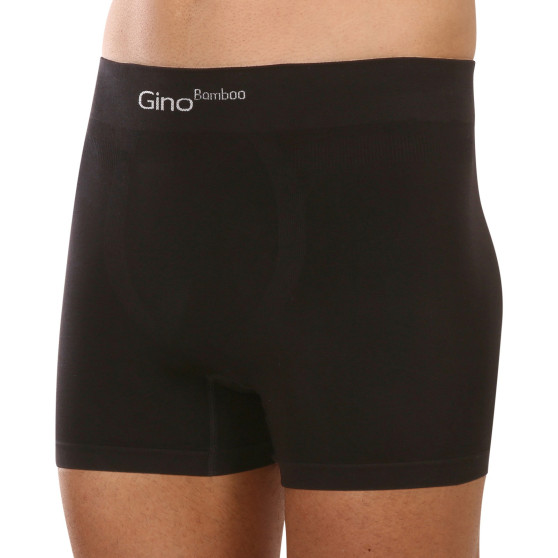 Boxershorts för herrar Gino sömlös bambu svart (54004)