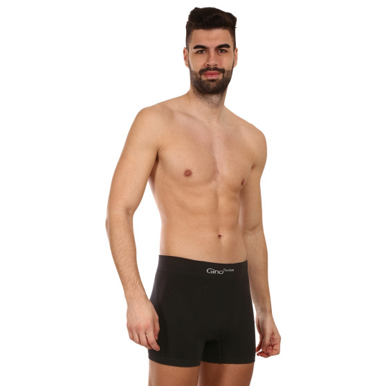 Boxershorts för herrar Gino sömlös bambu svart (54004)