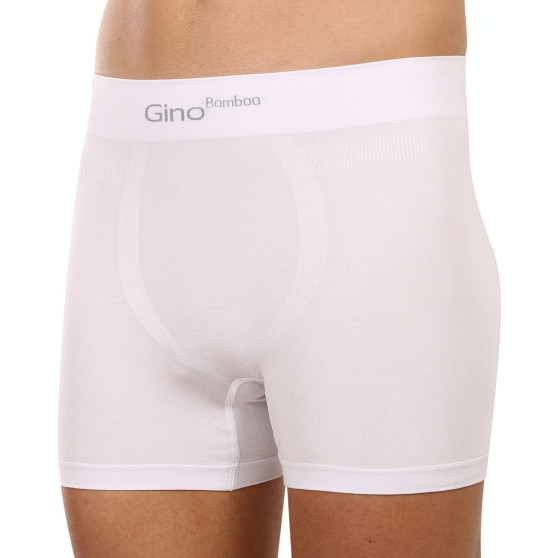 Boxershorts för män Gino sömlös bambu vit (54004)