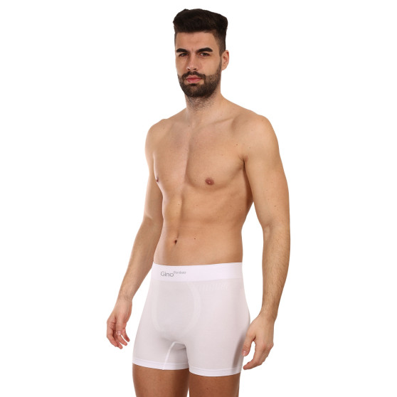 Boxershorts för män Gino sömlös bambu vit (54004)