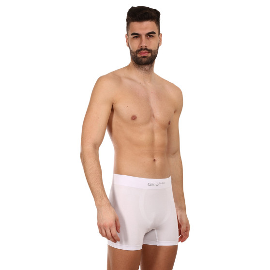 Boxershorts för män Gino sömlös bambu vit (54004)