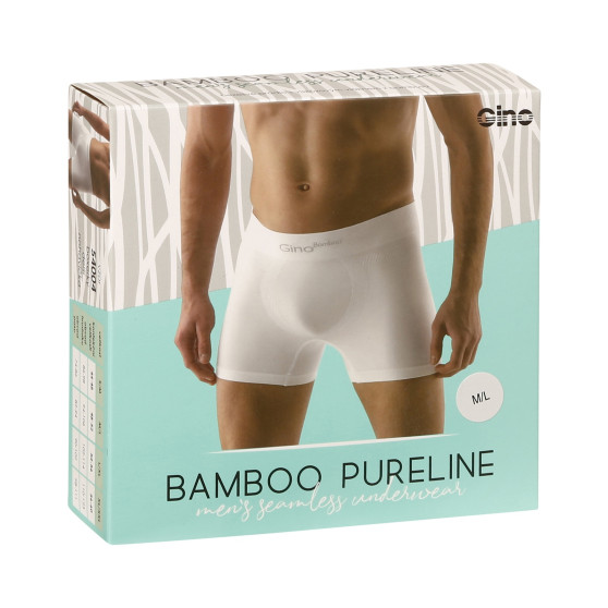 Boxershorts för män Gino sömlös bambu vit (54004)