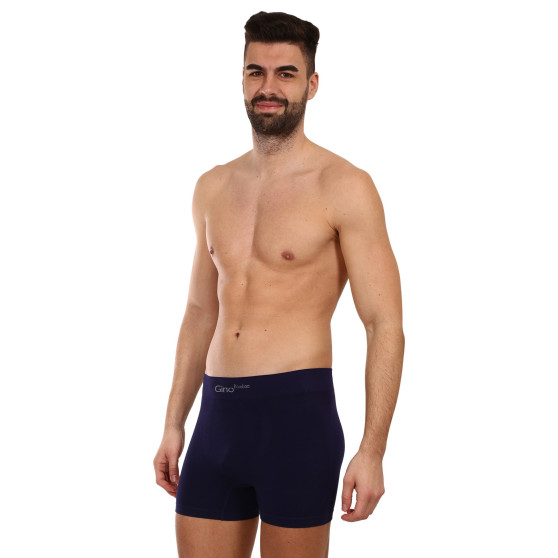 Boxershorts för män Gino sömlös bambu blå (54004)