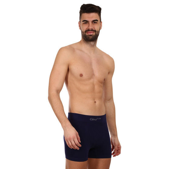 Boxershorts för män Gino sömlös bambu blå (54004)