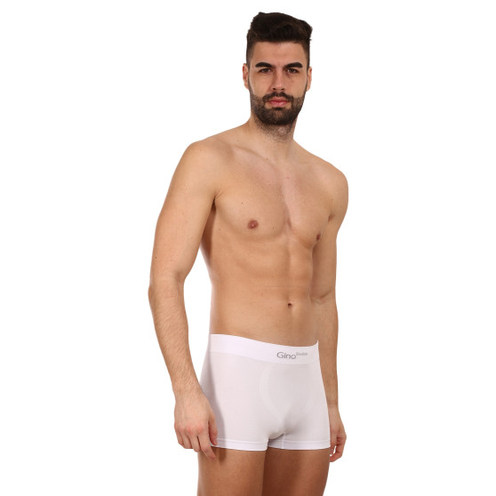 Boxershorts för män Gino sömlös bambu vit (53004)