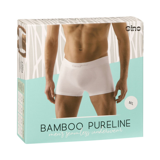 Boxershorts för män Gino sömlös bambu vit (53004)