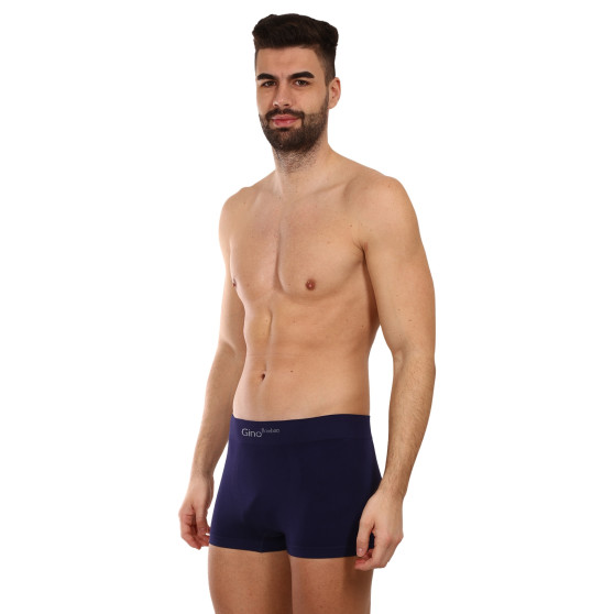 Boxershorts för män Gino sömlös bambu blå (53004)