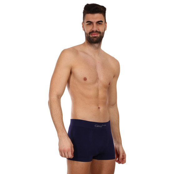 Boxershorts för män Gino sömlös bambu blå (53004)