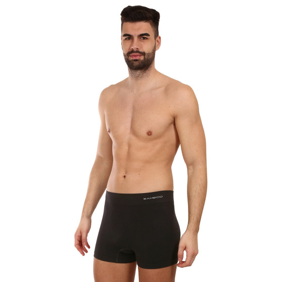 Boxershorts för herrar Gino sömlös bambu svart (54005)