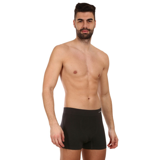 Boxershorts för herrar Gino sömlös bambu svart (54005)