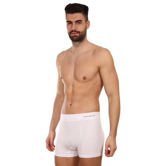 Boxershorts för män Gino sömlös bambu vit (54005)