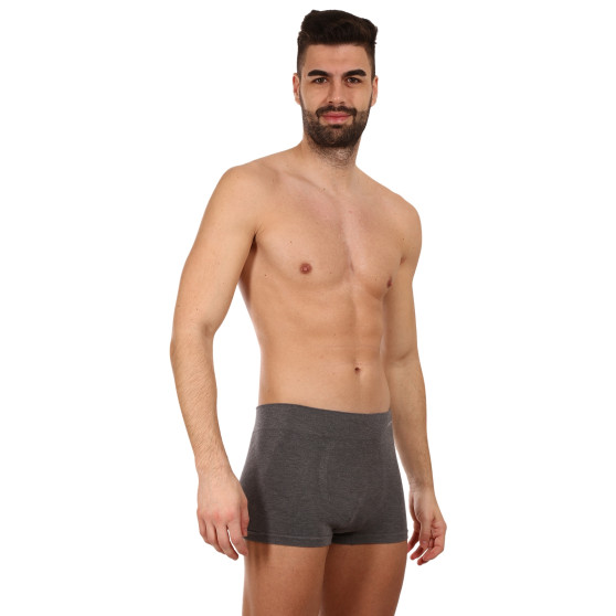 Boxershorts för herrar Gino sömlös bambu grå (53005)