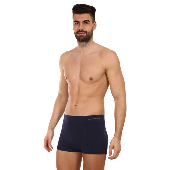 Boxershorts för män Gino sömlös bambu blå (53005)