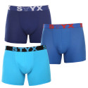 3PACK boxershorts för män Styx lång sport elastisk flerfärgad (3U96789)