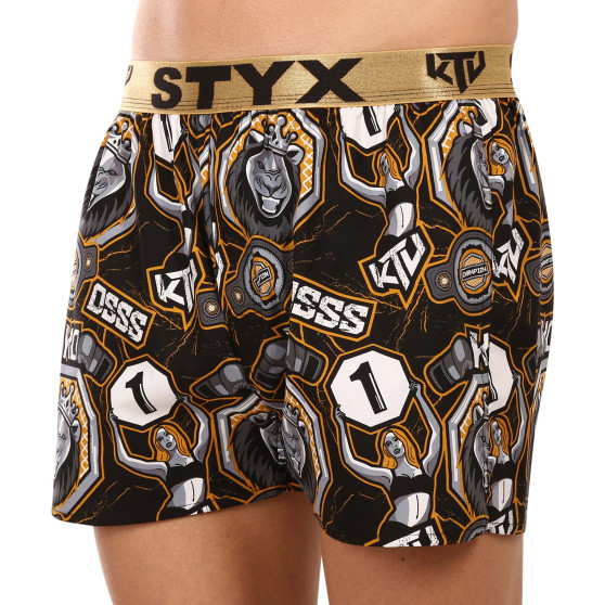 Boxershorts för herrar Styx art / KTV sport gummi - guld gummi (BTZ1655)