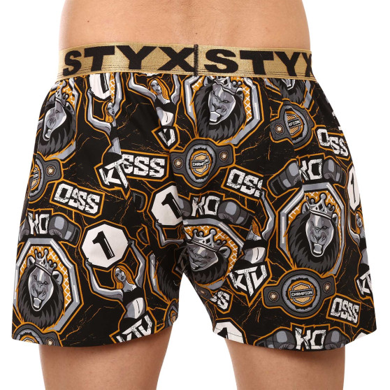 Boxershorts för herrar Styx art / KTV sport gummi - guld gummi (BTZ1655)