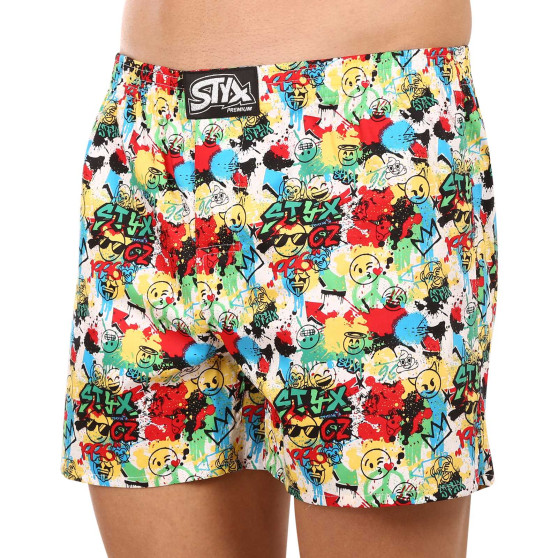 Boxershorts för herrar Styx premium art classic rubber emoji (AP954)