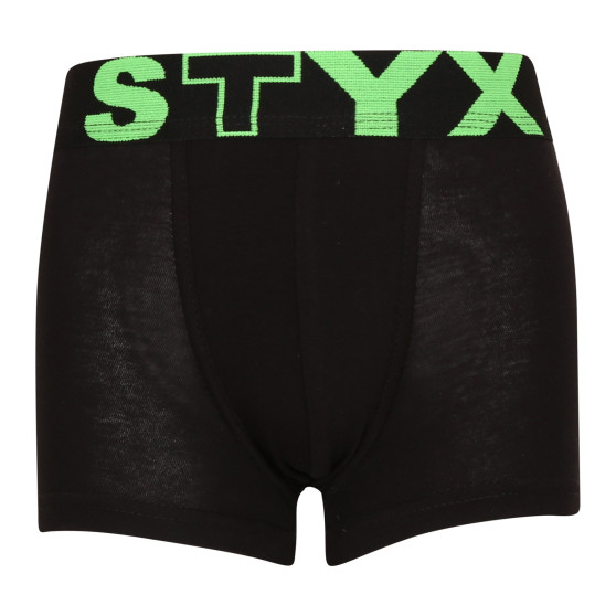 Barnboxershorts Styx sport elastisk svart (GJ962)