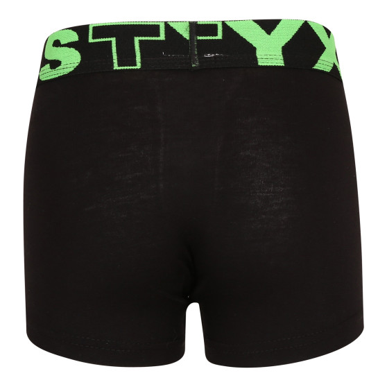 Barnboxershorts Styx sport elastisk svart (GJ962)