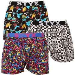 3PACK Boxershorts för herrar Styx art sports gummi flerfärgad (3B14051)