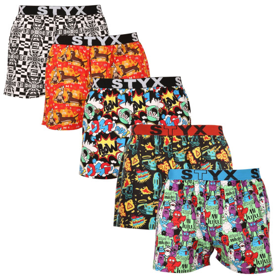 5PACK Boxershorts för herrar Styx art sports gummi flerfärgad (5B1455648)