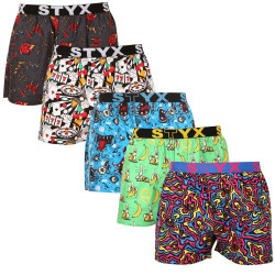 5PACK Boxershorts för herrar Styx art sports gummi flerfärgad (5B1391023)