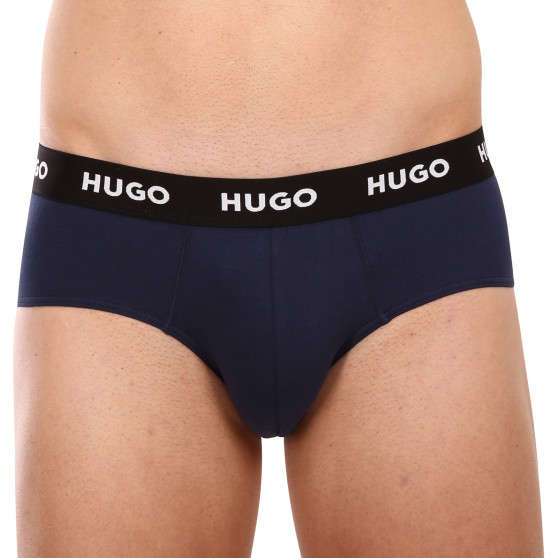 3PACK herrkalsonger HUGO mörkblå (50469763 410)