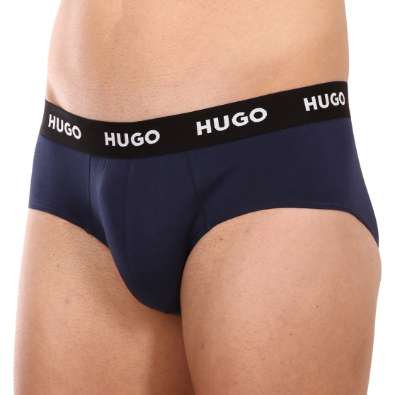 3PACK herrkalsonger HUGO mörkblå (50469763 410)