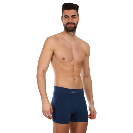 3PACK Boxershorts för herrar Gino sömlös bambu petrol (54004)