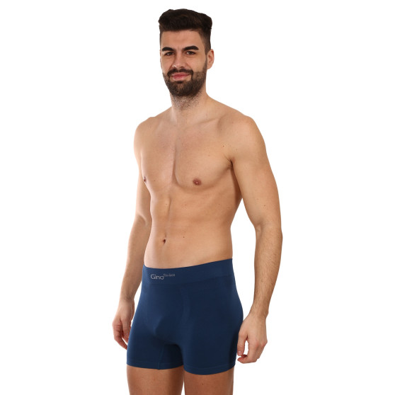 3PACK Boxershorts för herrar Gino sömlös bambu petrol (54004)