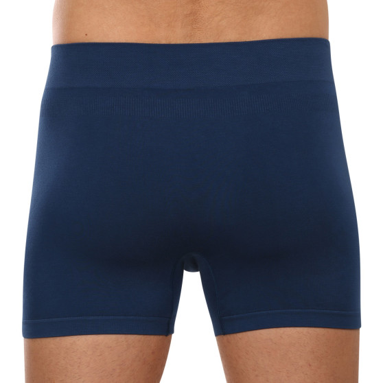 3PACK Boxershorts för herrar Gino sömlös bambu petrol (54004)