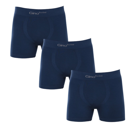 3PACK Boxershorts för herrar Gino sömlös bambu petrol (54004)