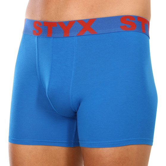 Boxershorts för män Styx lång sport elastisk blå (U1167)