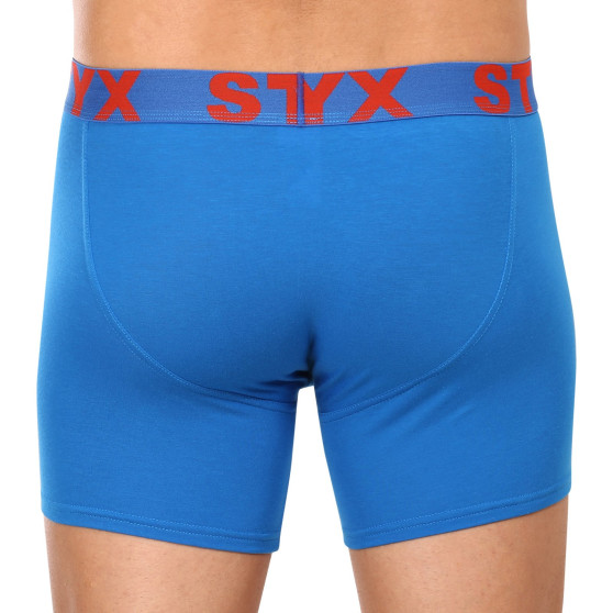 Boxershorts för män Styx lång sport elastisk blå (U1167)