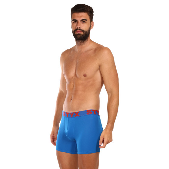 Boxershorts för män Styx lång sport elastisk blå (U1167)