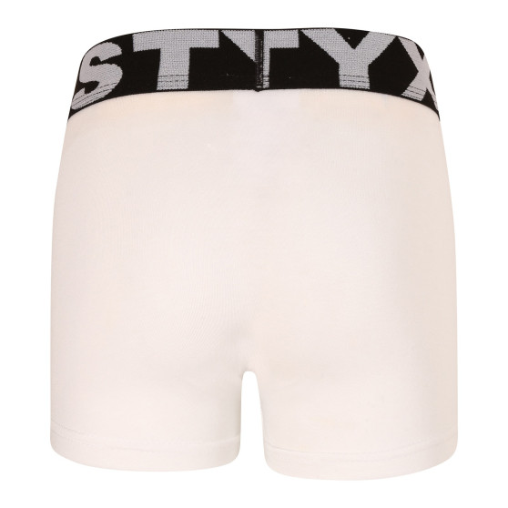 Boxershorts för barn Styx sport elastisk vit (GJ1061)