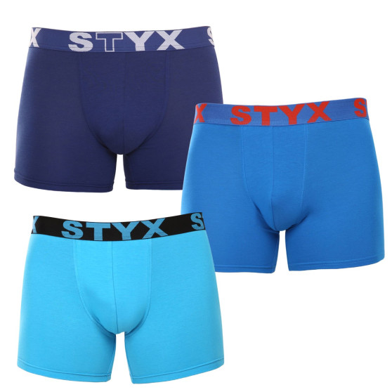 3PACK boxershorts för män Styx lång sport elastisk flerfärgad (3U96897)