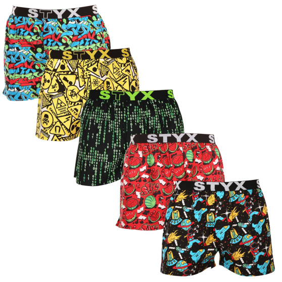 5PACK Boxershorts för herrar Styx art sports gummi flerfärgad (5B1112950)