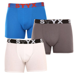 3PACK boxershorts för män Styx lång sport elastisk flerfärgad (3U10137)