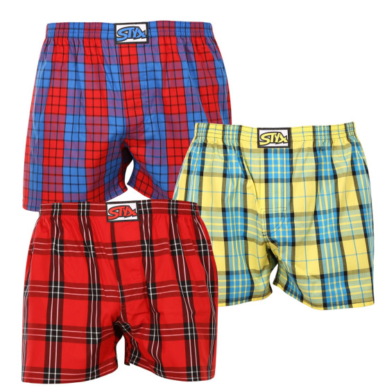 3PACK Boxershorts för herrar Styx klassisk elastisk flerfärgad (3A10123)