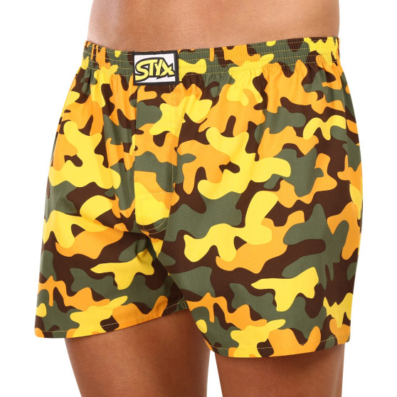 Boxershorts för herrar Styx art klassiskt gummi överdimensionerat camouflage yellow (E1559)