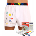 Boxershorts för herrar Styx sport gummi vit + textil markörer (BF1061)